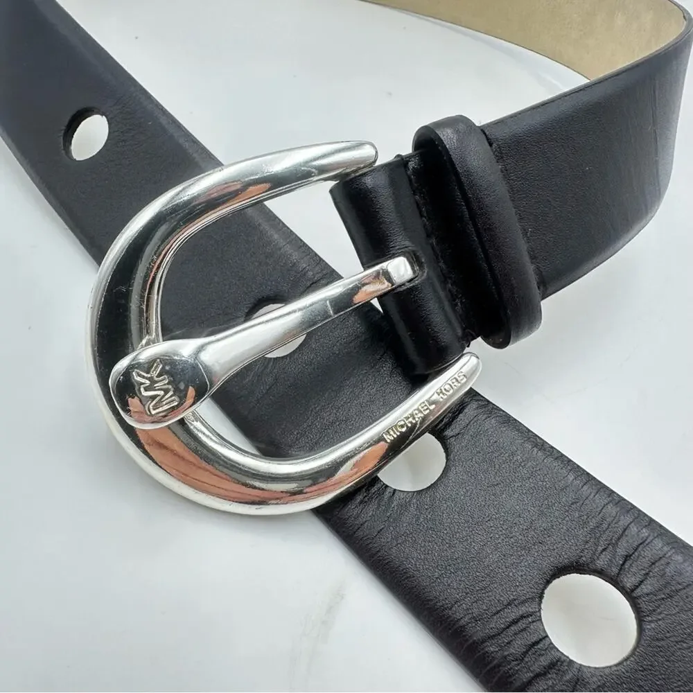 MICHAEL KORS - women's black leather belt - SIZE 40.5